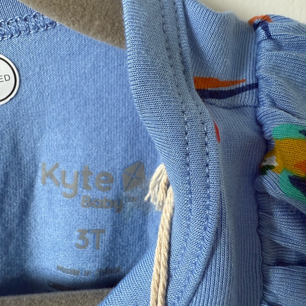 Kyte BABY Blue Macaw Bubble Romper - Picture 2 of 3